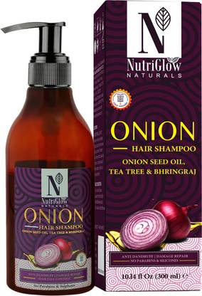 NutriGlow NATURAL'S Onion Hair Shampoo/Anti Dandruff/For Dry & Damaged Hair