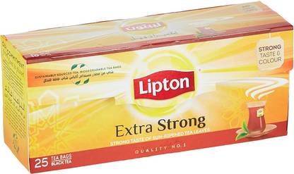 Lipton Extra Strong Black Tea 25 Tea Bags, 55g Black Tea Box