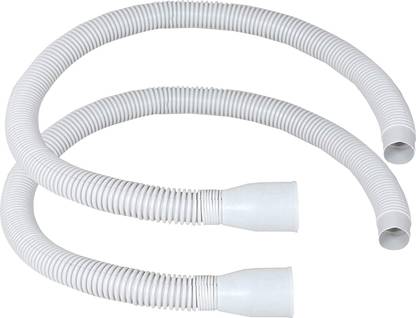 RAMONI PVC Pipe Length 1.70 Bathroom/Kitchen Sink Flexible PVC Waste Pipe Drain Hose/Outlet Tube Connector Basin Down comer, White (Pack of 2) Hose Pipe 0__ Hose Pipe