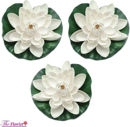 The Florist Foam Floating Lotus Artificial Flowers White Lotus Artificial Flower
