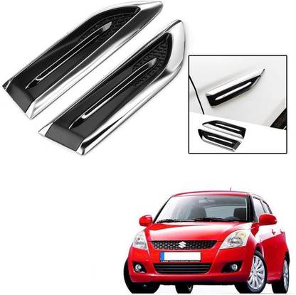Znee Smart ZS-V871 Smart Shark Simulation Outlet Vents Hood Decoration Vents Intake Air Car Modification Car Stickers For Maruti Suzuki Swift Type -2 Side Scoop