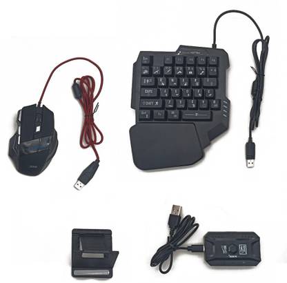 PTCMart Bluetooth Gaming Keyboard Mouse Converter Combo for Smartphone with Improved gaming experience with faster reaction time, play your mobile games using the keyboard and the mouse,  Gaming Accessory Kit
