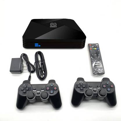 VK MART ULTRA HD GAME 4K WITH ANDROID 9.1 , AMAZING DUAL SYSTEM IN 1 BOX, GAME BOX & ANDROID TV ( PROFESSIONAL GAME CHIP / DOUBLE ROCKER CONTROL / CONNECT TV / 2.4G WIRELESS / 5000+GAMES FOR PLAYER’S NA GB with 5000+ GAMES INBUILT