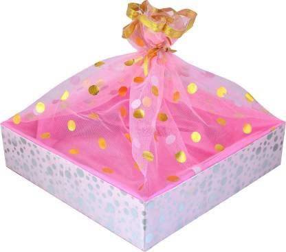 Neevaza Pink Dotted Gift Packing Net Mesh Fabric Gift Wrapper