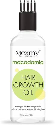 Mexmy Macadamia Hair Growth Oil for Hair Fall Control and Hair Growth | Prevents Hair Fall, Supports Growth, Repairs Damage, Reduce Hair Loss, Stronger, Thicker & Longer Hair | With Macadamia Oil, Onion Oil and Organic Rare Herbs with 6 Nourishing Oils | All Hair Types | Hair Oil