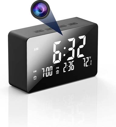 TECHNOVIEW Spy Wifi Alarm Clock Camera Wireless Night Vision 1080p Video Audio Watch Live Security Camera