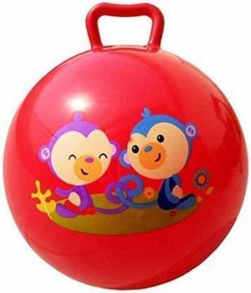 migwow BIG SIZE Bouncing Space Hopper Ball Hop Hopping Ball Inflatable Bouncer Hoppity Hop Jumping Ball Children Yoga Outdoor Game Gymnastic Hopper Jump N Bounce Retro Ball Handle Ride-on Toy Bouncy for Kids(25Inches With Handle) (Random Color)(Random Cartoon Print) Inflatable Hoppers & Bouncer (Multicolor) Inflatable Hoppers & Bouncer
