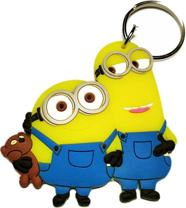 Shade of Creations Minions cartoon character soft rubber keychain large. Iconic cute characters in a couple. High quality Minion rubber Key Chain