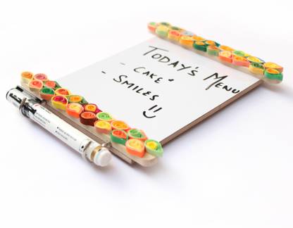 Ivei Wooden Fridge Magnet with a whiteboard and Hooks (quilling) White board
