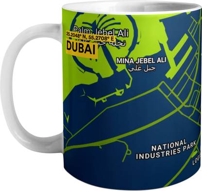 curiohh DUBAI-MAP Ceramic Coffee Mug