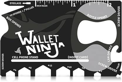 PA08Prise Wallet Ninja Tools 18 in 1 Multi-Purpose Credit Card Size Pocket Tool 18 Multi-utility Knife