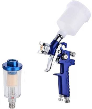 HU CREATIONS 0.8mm/1.0mm Nozzle H-2000 Professional HVLP Mini Paint Spray Gun Airbrush For Painting Car Aerograph Pneumatic Gun HVLP Sprayer with Water Oil Separator Inline Air Hose Filter Moisture Trap Pneumatic Tool Parts For Compressor Spray Paint Gun HVLP Sprayer