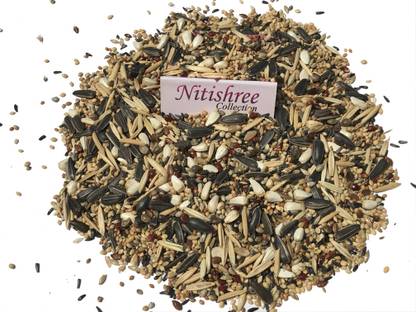 Nitishree Bird Food Seed Mix for Budgies, Cocktails and Finches & Small Birds – 500 gm Nuts 0.5 kg Dry New Born, Adult, Young, Senior Bird Food