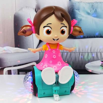 Kuku Toys 360 Degree Rotating Musical Dancing Girl Doll Activity Toy with Flashing Lights