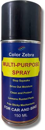 Color Zebra Multi Purpose Rust Remover Spray for Car and Bike | Remove Moisture and Lubricate | Loosen and Clean Rust | Stop Squeaks | Clean and Protect | Pack 150 ML Rust Conversion Aerosol Spray