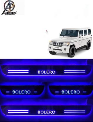 AP AUTOPRIME WATERPROOF Premium Glass Look Light Footer plate for Bolero High Quality With Mirror Finish Car Foot Step LED Sill Plate Set of 4 pcs Door Sill Plate Door Sill Plate