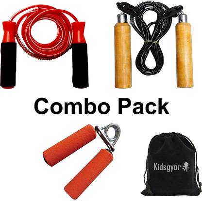 kidsgyor skipping ropes combo pack jump rope for Men Women Fitness Gym PK of 3 with Bag Freestyle Skipping Rope