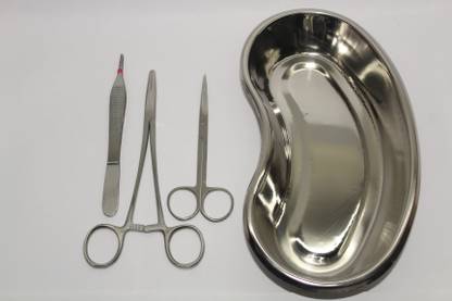 ARINEO Needle Holder, Adsion Forceps, Iris Scissor With Kidney Tray 8" | Suture Set & Kidney Tray Needle Holders