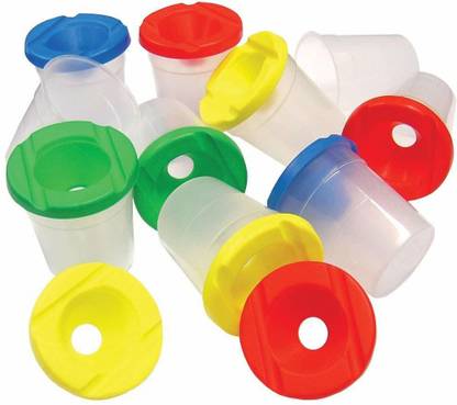 FRKB Colorful Non-Spill Paint Pots and Lids Set of 2 for School, Art and Craft