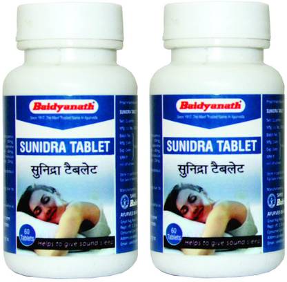 বৈদ্যনাথ Sunidra Tablet - Non-Habit Sleeping Pills - 60 Tablets