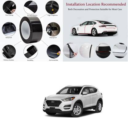 PROEDITION Car Door Guard Universal Car Door Sill Protector Carbon(Black, 33Ft x 2.7In)I95 Matte, Glossy, Chrome Hyundai Tucson Rear Garnish