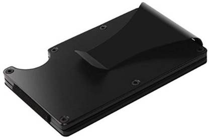 StealODeal Black Exclusive Slim Minimalist Money Clip RFID Front Pocket Smart Case for Men and Women 10 Card Holder