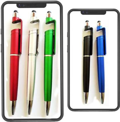 LIS Flip Cover for MOBILE HOLDER 3 IN 1 BALL PEN Multi-function Pen (Pack of 5, Multicolor)
