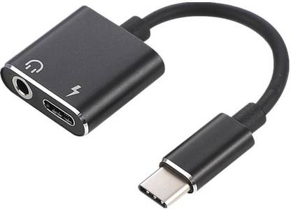 SANNO WORLD USB Type C Cable 2 A 120 mm 2 in1 Audio Splitter Adapter 01 black