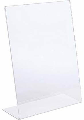 DELITON 1 Compartments acrylic A5 6x8 inch Size 1 Compartments Acrylic Portrait Counter Poster Display Stand (Clear) (6x8 INCH= A5)