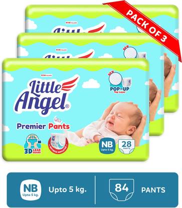Little Angel Premier Baby Diaper Pants (3 x28 Pcs) - New Born