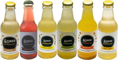 STOKED KOMBUCHA | Probiotic and Naturally Fizzy Fermented Tea | Raw Kombucha | No Preservatives | - Assorted Trial Pack Drink