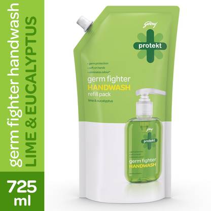 Godrej Protekt Germ Fighter Lime & Eucalyptus Hand Wash Refill Pouch