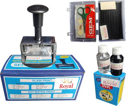 ROYAL Batch Printing Machine ( 3 mm ), Mini Coding machine, Stamping Machine, Printing Machine, MRP Printing Machine, Labeling Stamping Machine, Date Manufacturing Printing machine, Coding Machine, Label Printer, Hand Batch Coding Machine, Self Inking Heavy Duty Batch Printing, MRP Date Printer, Coder Machine on Plastic and Paper, Manual Batch Coding Machine Label Stamping Machine