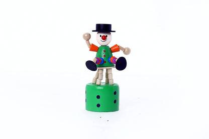 BKD Dancing Joker Push Joker/Animal , Wooden Handmade Baby Animals Joker Rocking Toy for Kids (Multicolour)
