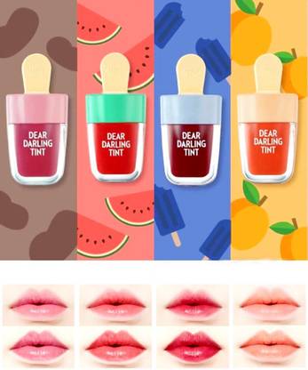GREVILLAE ICE CREAM TINT LONG-LASTING [ WATERPROFF & MOISTURIZING ] LIP GLOSS [SET OF 4 AMAZING FLAVOURS]