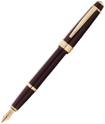 CROSS BAILEY LIGHT POLISHED BURGUNDY RESIN AND GOLD TONE FOUNTAIN PEN – EXTRA FINE NIB Fountain Pen
