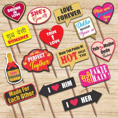 Onlinch Love Props Photo Booth Board