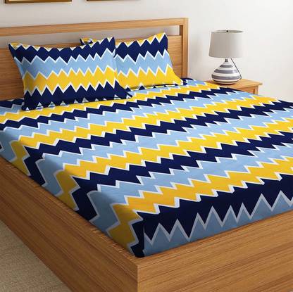 VAS COLLECTIONS 144 TC Microfiber Double Printed Flat Bedsheet