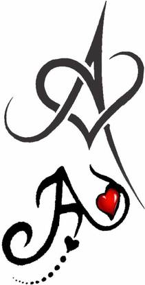 Ordershock A Letter Design Tattoo Stickers For Male And Female Tattoo Art