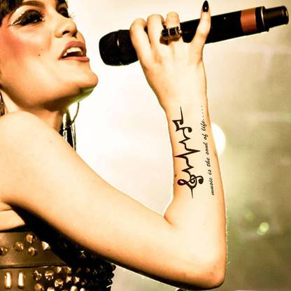 komstec Music Is The Soul Of Life Music Temporary Black Tattoo For Male And Female