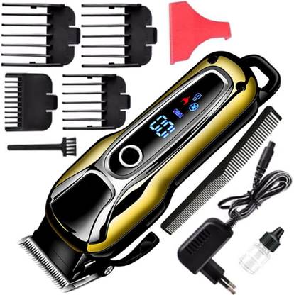 DDFG Professional Electric cordless Hair Trimmer Rechargeable Hair Clipper razor with LCD display hair shaver powerful 120 min use adjustable hair cutting machine for unisex Trimmer 120 min  Runtime 4 Length Settings
