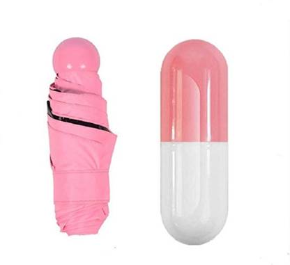 Tlismi Creative Quality 5-Folding Anti-UV Compact Ultra Protective with Waterproof Case Mini Pocket Capsule Umbrella for Women Men and Especially for Kids (Pink) Umbrella