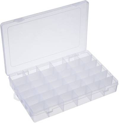 OYSTIO 36 Grid Cells Multipurpose Plastic Storage Box with Removable Dividers Multipurpose storage box divided into 36 grid cells for convenience and easy taking Vanity Box