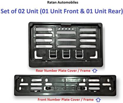 Ratan Auto Universal IND/HSRP Number Plate Cover/Frame for All Bikes & Scooters (Set of 02) Front & Rear Bike Number Plate