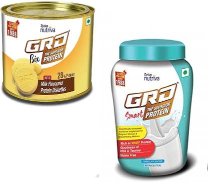 GRD Milk protein biscuits 250g & Smart Vanilla Whey protein powder 200g