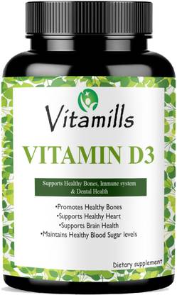 Vitamills Plant Based Vitamin D3 K2 MK7 Supplement Veg Premium