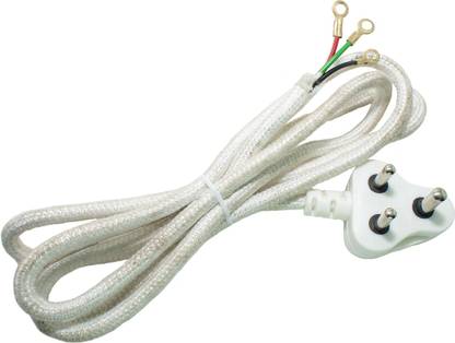 Ovicart Cotton Protected Copper Wire Cord 3 Pin Power Cable Plug 3 Core Mains Cord 3 Core Mains Cotton Protected Wire Connector