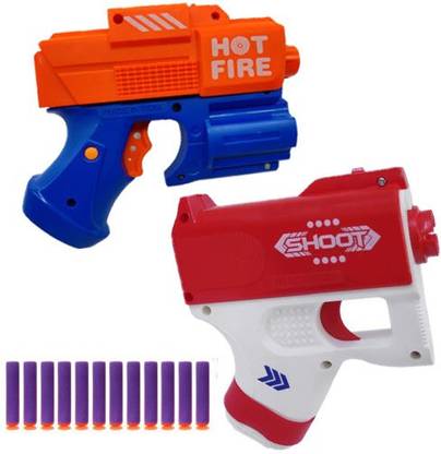 DealBill.Ex Manual Load Mini 2 Soft Blaster Bullet Gun with 10 Safe Foam Bullets Toy Guns for 3+ Kids, Durable, Easy to Operate Playtime Guns for Shooting Imaginary Targets, Multi Color