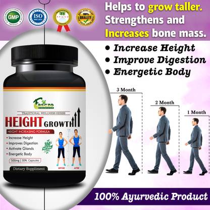 Fasczo Height Growth 100% Ayurvedic & Effective Capsule For Body Growth Supplement (30 Capsule) (30capsule)