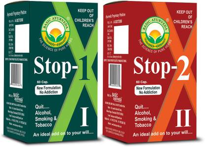 Basic Ayurveda top-1 60 Capsules + Stop-2 60 Capsules Combo pack